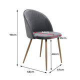 Levede 2x Dining Chairs Seat French Grey CH1037-2-GY