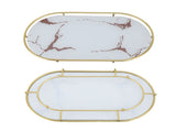 Bathroom Storage Tray Light Luxury Decorative Golden Texture Oval Bathroom Organiser Tray for Soap V1294-YM0710-3112230084611