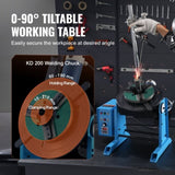 VEVOR Rotary Welding Positioner 50KG, 0-90&deg; Welding Positioning Turntable Table 0.5-6RPM 120W, with V952-HJBWJX50KG12BUA9MV3