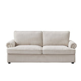 PHEBE 3 Seater Sofa bed with Separate Foam Mattress- Corduroy Cream V606-FURNI-SOF-T502-PHEB-CR