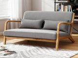Artiss Armchair 2-seater Loveseat Fabric Grey UPHO-C-ARM-01-2S-GY