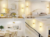 Gold Battery Operated Wall Sconce Set of 2, Rechargeable Wireless Wall Lights with Remote and Touch, V1171-CB-BOM001620