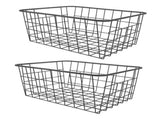 Freezer Basket Rust Proof Large Capacity Iron Storage Bin for Refrigerator Fruits Snacks Drinks 2pcs V1294-YM0901-3117230240511