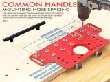 2-in-1 Cabinet Door Drilling Locator Template for Hinge and Handle Installation, Alloy Woodworking V1341-ZY-59PA4MXW-SET