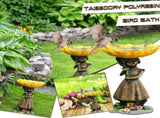 Bird feeders, outdoor resin bird feeders with brown bases, and bird feeders for outdoor garden, V1370-AZ4-16609
