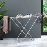 Large Double-Wing Floor-Standing Folding Clothes Drying Rack-White V1161-108202