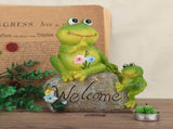 Resin Animal Sitting on Stone Figurine Decoration Lawn Garden Courtyard Ornaments V1294-YM0901-JY25372