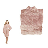190GSM Ultra Soft Plush Fleece Bath Robe Dusty Rose XL V442-BZO-BATHROBE-PLUSH-DUSTYROSE-XL