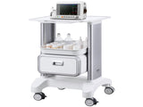 VEVOR 2 Tiers Lab Carts Mobile Medical Cart with 1 Drawer & 1 Top Tray White V952-SYSTCECKFBS42J1Z1V0