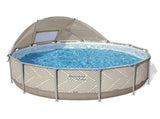 Bestway Swimming Pools 396cm x 107cm Steel Above Ground Canopy Backyard Pool Set White BW-POOL-RC-396-561FX