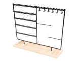 Jewelry Organizer Stand Metal Earring Holder Bracelet Necklace Display Rack with Wooden Base for V1294-YM0901-3117250138611
