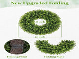 20 Inch Boxwood Front Door Wreaths, Spring and Summer Outdoor Wreath for Front Door, All Seasons V1258-DP02-WO-728