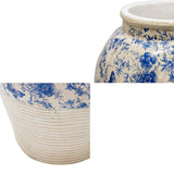 Glazed Blue Stoneware Look Vase 25cm V637-88753VSE