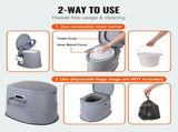Portable Toilet for Camping, Porta Potty with 5L Detachable Inner Bucket & Removable Paper Holder, V952-MTSBXSMT300BBWUTFV0