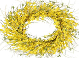 24" Spring Wreaths for Front Door Artificial Forsythia Flower Wreath on Grapevine Yellow Wreath with V1258-DP02-C-1362