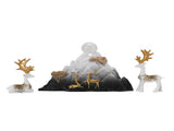 Resin Sitting Standing Deer Statues Reindeer Figurines Ornaments Mountain Rockery Sculpture for Home V1294-YM0901-3111250053611