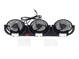 3 Heads Car Fan USB Speed Adjustable Foldable Portable Car Cooling Fan with Phone Holder for V1294-YM0901-3113250082911