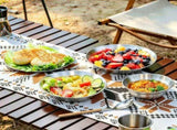 Stainless Steel Outdoor Dinnerware Set of 4 2 Bowls & 2 Plates for Camping, Picnics, and Barbecues V1366-AZ2-W-12858