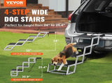 VEVOR Dog Stair for Cars 4-step Folding Dog Steps Aluminum Loads up to 150 lbs, Foldable 24-25.4 in V952-KZDGLT4STEP16LGG3V0