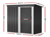 Giantz Garden Shed 1.62x0.86M Sheds Outdoor Storage Tool Workshop House Shelter Sliding Door SHED-FLAT-3X5-AB