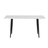 1.5M Artiss Dining Table Marble Effect DINING-B-TAB-MAR150-AB