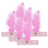 6x 1920s FLAPPER HEADBAND Headpiece Feather Sequin Charleston Costume Party BULK - Light Pink V563-BR-6FLAPPERHDBND-LHTPNK