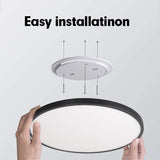 LED Ceiling Light Fixture, Natural Light, 28W 4500K ,Black V178-35367