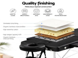 Zenses Massage Table 55cm Portable 2 Fold Aluminium Beauty Bed Black MT-ALUM-2FOLD-BK-55