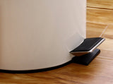 5L Round Lidded Trash Can Foot Pedal Garbage Bin for Kitchen Bathroom Hotel-White V1161-100815