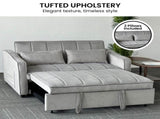 Sarantino Fenton Velvet 2-Seater Sofa Bed - Light Grey SOFA-7007-VEL-LGY