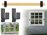 Door Barricade Brackets, Duty Drop Open Bar Holder, Security Door 2x4 Brackets, Adjustable V1366-AZ2-W-20958