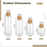 4PCS Storage Glass Jars, Clear Airtight Canisters with Spherical Cork Lid, Food Storage Containers, V1369-AZ3-W-08863