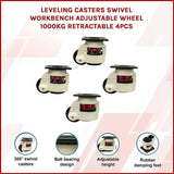 Leveling Casters Swivel Workbench Adjustable Wheel 1000KG Retractable 4PCS V63-837261