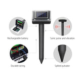 Gardeon Snake Repeller 12X Multi Pulse Ultrasonic Solar Powered Pest Repellent SR-SNAKE-BRI-12-BK-COM