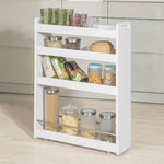 Slimline Rolling Storage Shelf, White V178-64584