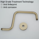 Shower Head Riser Pipe,Goose Neck Shower Arm 13 Inch Shower Head Extension Arm with Flange,Standard V1258-DP02-C-2246