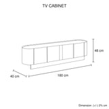 TV Cabinet MDF Board Melamine Interior Storage Entertainment Unit V43-TVC-VNS