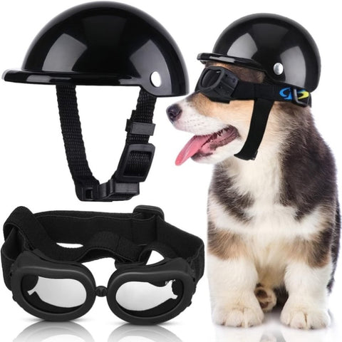 Dog Helmet Goggles, Small Size, Black V178-36391