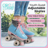 Circle Society Adjustable Kids Quad Roller Skates - Cotton Candy Rhythm Skates BS-168294