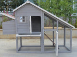 YES4PETS Grey Large Chicken Coop Rabbit Hutch Ferret Guinea Pig Cage Hen Chook Cat Kitten House V278-CC215