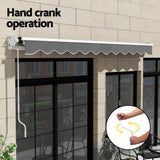 Instahut Retractable Folding Arm Awning Manual Sunshade 4.5Mx2.5M Grey AWN-B-ARM-45X25-GREY