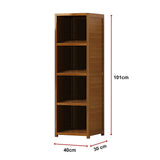 Bamboo 4-Shelf Bookcase Adjustable Display Storage Rack Stand for Living Room, Bedroom, Office or V63-838211