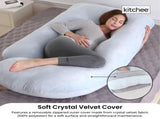 Orku Maternity Pregnancy Pillow - J-Shape Full Body Length for Side Sleeper Grey V238-SUPDZ-41983218090064