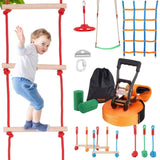 Ninja Warrior Obstacle Course for Kids, 15.24 m Weatherproof Slacklines, 500lbs Weight Capacity V952-RZX502YC9J003NWUAV0