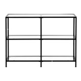 VEVOR 3-Tier Glass Console Table, Modern Rectangle Sofa Side Table with Tempered Glass Top and Iron V952-JSXGZ40YCHSB5940M001V0