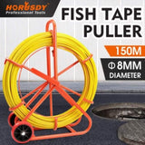 150M8MM Fish Tape Puller Fiberglass Wire Cable Running Duct Rodder Heavy Duty V465-86321