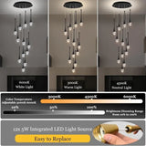 BAMDECOR LT08 12-Heads Solid Crystal Teardrop Chandelier High Ceiling Foyers Entrance Chandeliers V255-BAM-LT08-12-BLACK