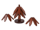 Wooden Trivets Heat Resistance Modern Walnut Wood Tree Shape Trivet Set for Hot Dishes V1294-YM0901-3117260002011