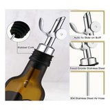 Weighted Stainless Steel Pourers Olive Oil Spout Liquor Bottles Pourers Auto Flip Oil V1366-AZ2-W-15694