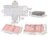 2-in-1 Foldable PU Leather Travel Bag, Convertible Suitcase, Travel Garment Bag for Women White V1188-TR101-11175-3